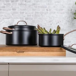Black Copper grytesett 3 deler 1,5/3/4,5L keramisk svart/kobber