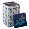 Blåbær metallboks 10x10x16 cm blå