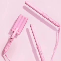 Bølgetangsett style wand 6 deler rosa