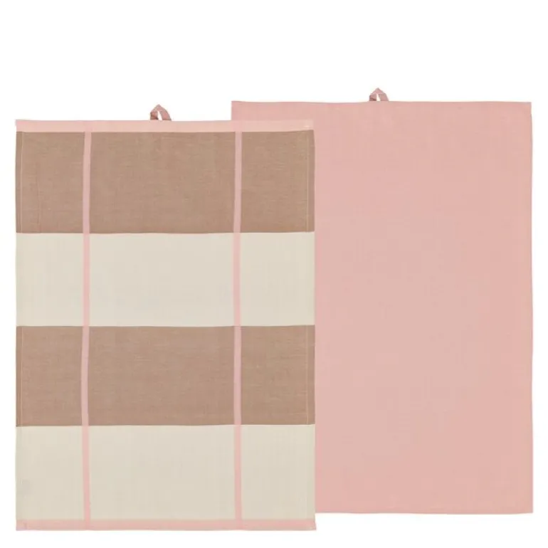 Blocks kjøkkenhåndkle 50x70 cm 2 stk rose