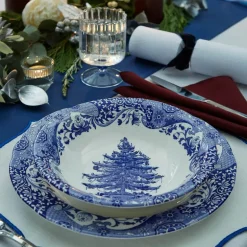 Blue Italian Christmas Tree skål 20 cm blå/hvit