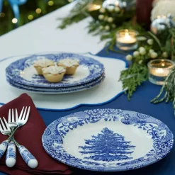 Blue Italian Christmas Tree tallerken 20 cm blå/hvit