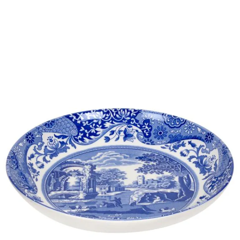 Blue Italian pastabolle 23 cm blå/hvit