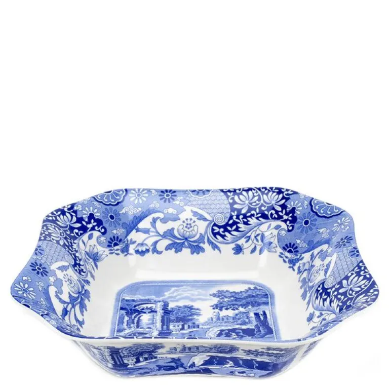 Blue Italian salatskål 1,4L 24x24 cm blå/hvit