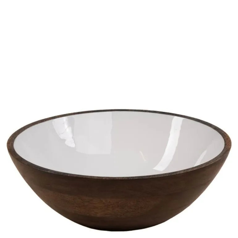 Bolle mangotre 30 cm rustic brown/hvit