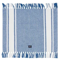 Bordbrikke 40x50 cm med frynser stripet hvit/blå