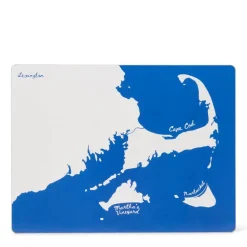 Bordbrikke 30x40 cm 2 stk laminert dobbelsidig blå/hvit