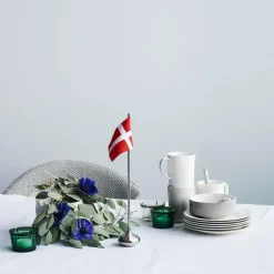 Bordflagg dansk H35  cm sølv