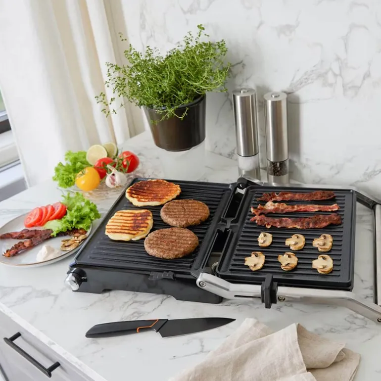 Bordgrill 2-i-1 PG600 2000W rustfritt stål