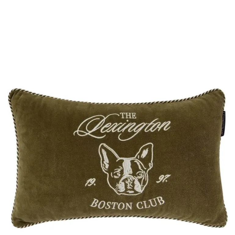 Boston Club putetrekk fløyel 50x30 cm olive/light beige