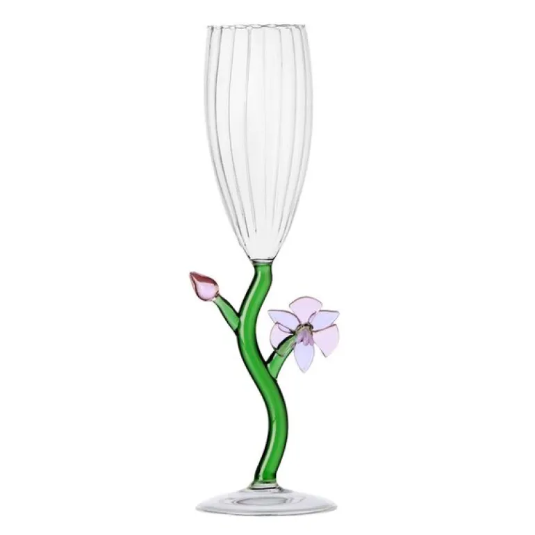 Botanica optisk champagneglass 16 cl orkidé