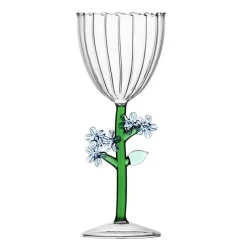 Botanica optisk vinglass 28 cl lyseblå blomst