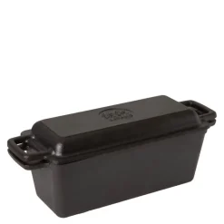 Brødform med lokk støpejern 37x14x11 cm 3L svart