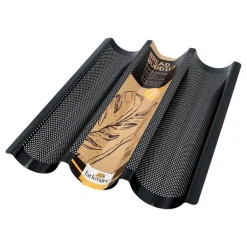 Bread Buddies baguettform for 3 stk perforert 38x28 cm svart
