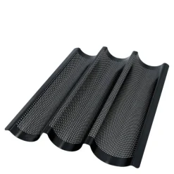 Bread Buddies baguettform for 3 stk perforert 38x28 cm svart