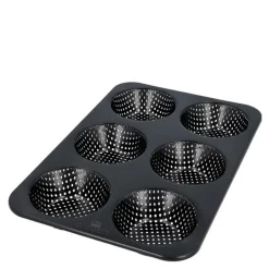 Bread Buddies hamburgerbrødform 6 stk perforert 32x21 cm svart