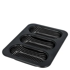 Bread Buddies minibaguettform for 3 stk perforert 26x18 cm svart