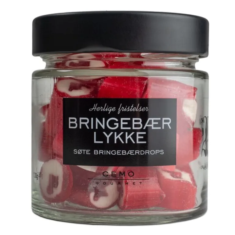 Bringebærlykke drops 130g