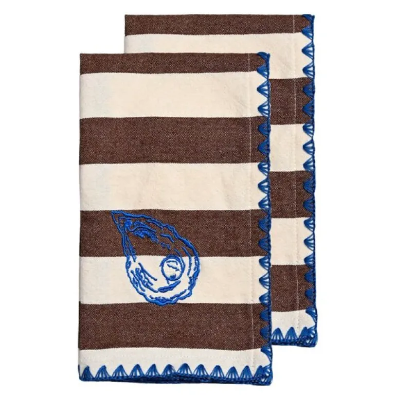 Bubba oyster serviett 45x45 cm 2 stk brun