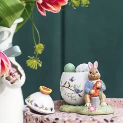 Bunny Tales Max påskeegg rund krukke 11x7 cm 9 cl grønn/oransje