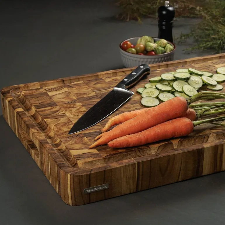 Butcher Block skjærefjøl 60x40x6 cm endeved teak