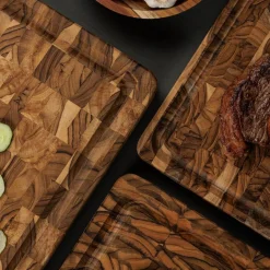Butcher Block skjærefjøl 60x40x6 cm endeved teak