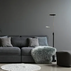 Cadiz uplight gulvlampe 186 cm svart/matt messing