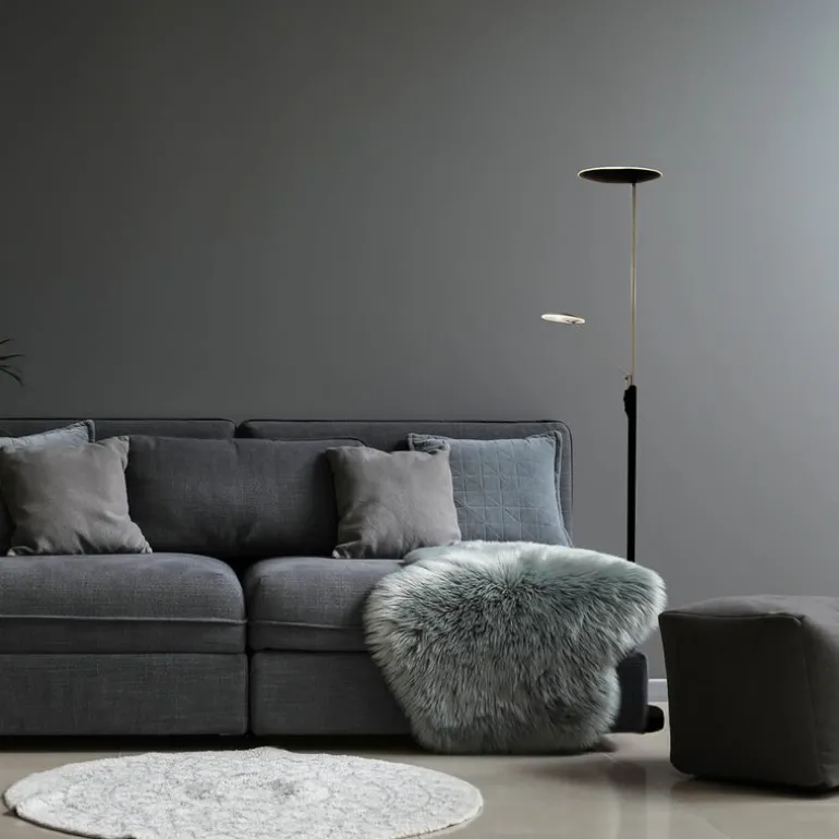 Cadiz uplight gulvlampe 186 cm svart/matt messing