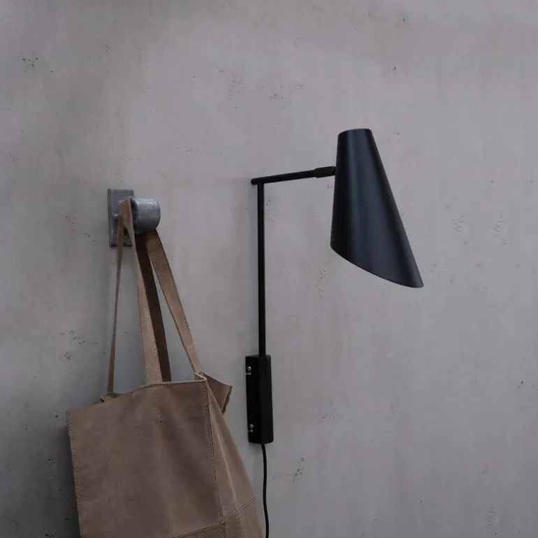 Cale vegglampe med vinkel 46 cm svart