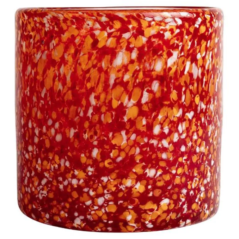 Calore lyslykt 15x15 cm rød/oransje
