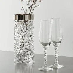 Carat vase sølvkant 24 cm