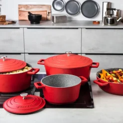 Cast Aluminium gryte 4L rød