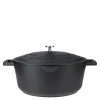 Cast Aluminium oval gryte med selvøsende lokk og sil 6L svart