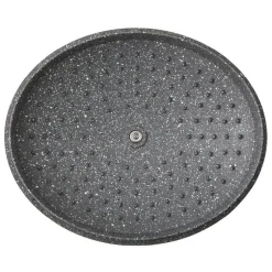 Cast Aluminium oval gryte med selvøsende lokk og sil 6L svart