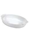 Ceramica ildfastform oval liten 22x14x5 cm hvit