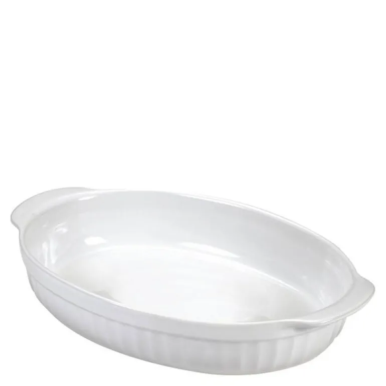 Ceramica ildfastform oval medium 30x18x6 cm hvit