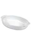 Ceramica ildfastform oval stor 36x24x6,8 cm hvit