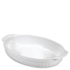 Ceramica ildfastform oval stor 36x24x6,8 cm hvit