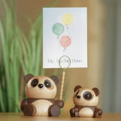 Chi Chi panda trefigur 8 cm valnøtt/lønn