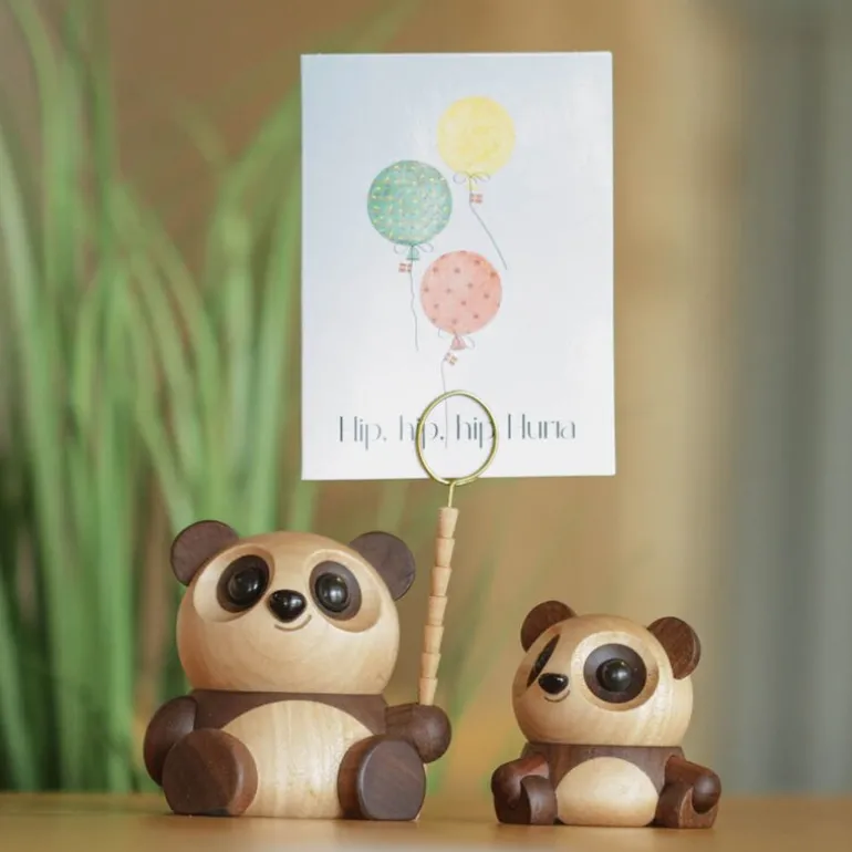 Chi Chi panda trefigur 8 cm valnøtt/lønn