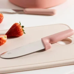 Chic Kids barnekniv 11 cm børstet stål/rosa