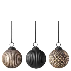Christmas Chic julekuler i glass 3 stk