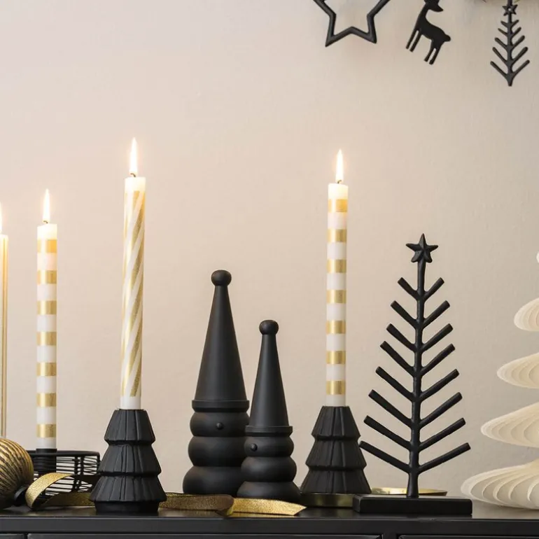 Christmas Chic lysestake tre 24,5 cm svart