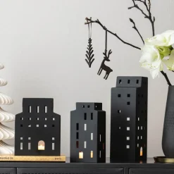 Christmas Chic lyslykt 30,5 cm svart
