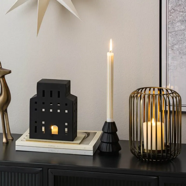 Christmas Chic lyslykt 20 cm svart