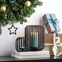 Christmas Chic lyslykt 12,5 cm svart