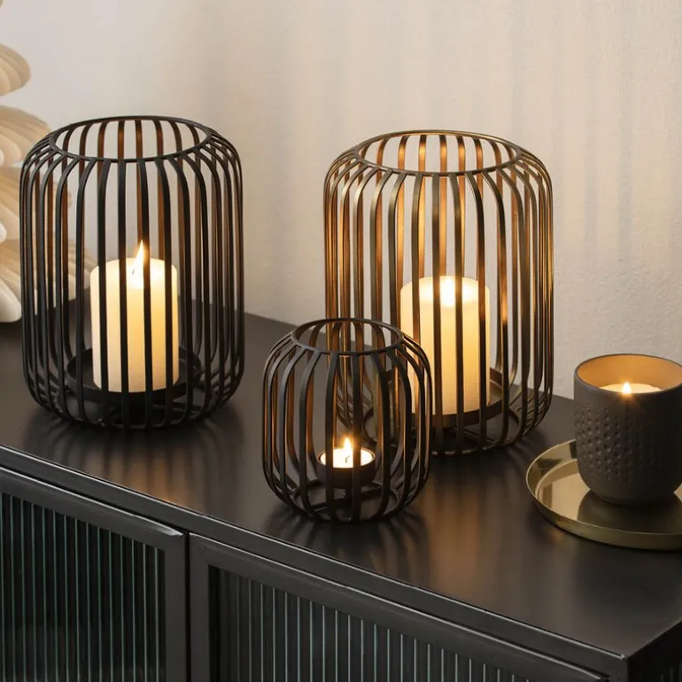 Christmas Chic lyslykt 12,5 cm svart