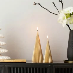 Christmas Chic Tre stearinlys 24 cm 3 stk hvit/gull