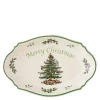 Christmas Tree Merry Christmas brett 28 cm hvit/grønn/rød