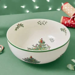 Christmas Tree serveringsbolle 24,5 cm hvit/grønn/rød